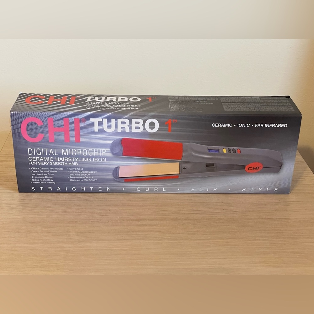 Chi Turbo 1’’ Digital Ceramic Flat Iron NIB